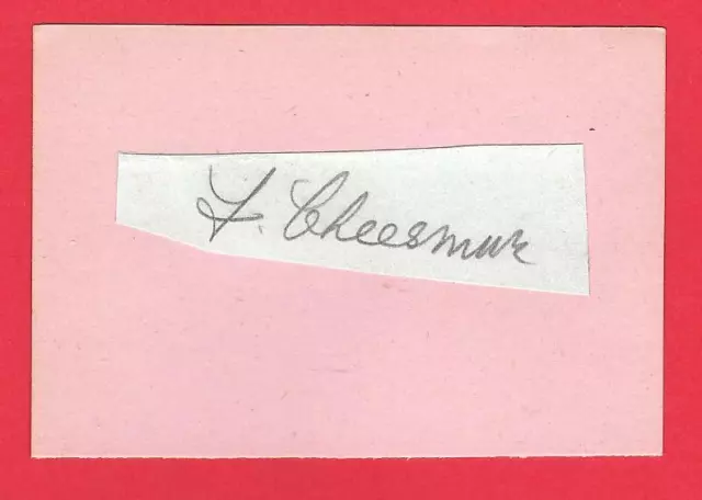 Fred Cheesmur Sheffield Utd Fc 1930-1934 Ex Arsenal Seltenes Original Autogramm