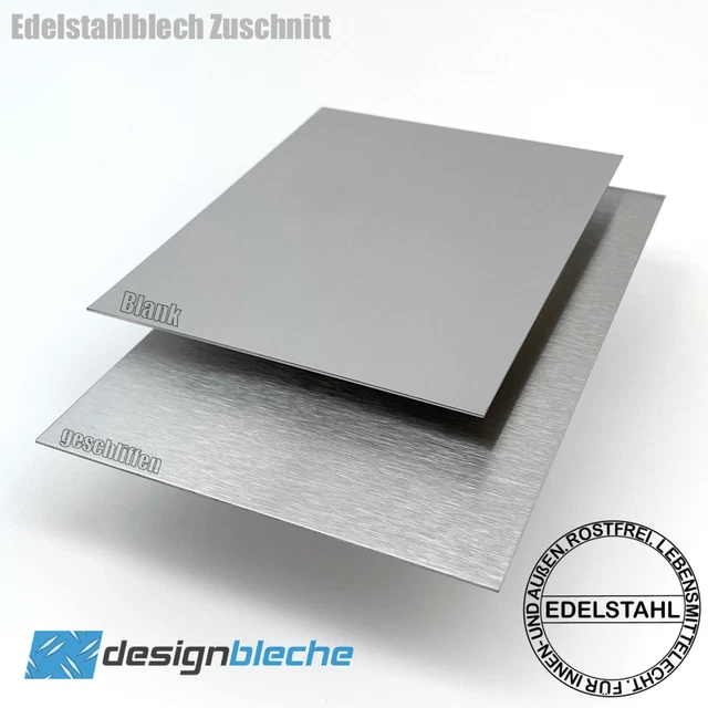 Edelstahl Blech V2A Zuschnitt Bis 40x40cm | 2mm Stärke Gebürstet Entgratet