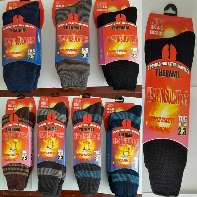 Mens Thermal Winter Socks Thick Warm Heat 2.3 Tog Walking Hike Boot Socks 6-11