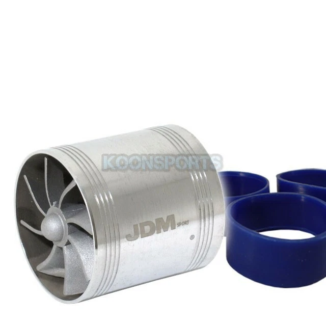 Car 2.5" Tornado Turbonator Intake Dual Fan Gas Fuel Saver Supercharger Chrome