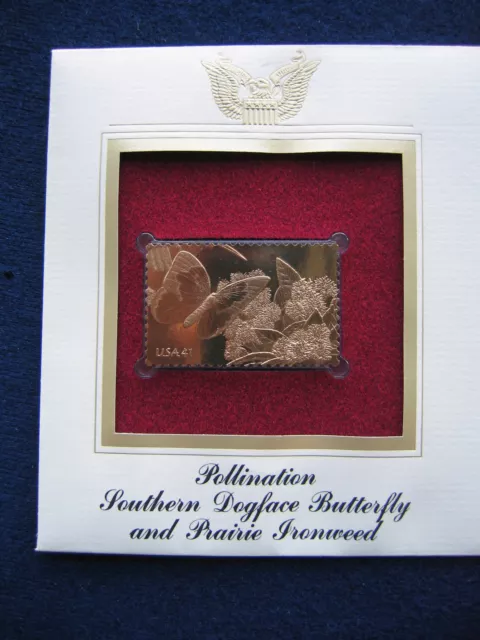 Pollination Dogface Butterfly Prairie Ironweed replica Gold Golden Cover Stamp