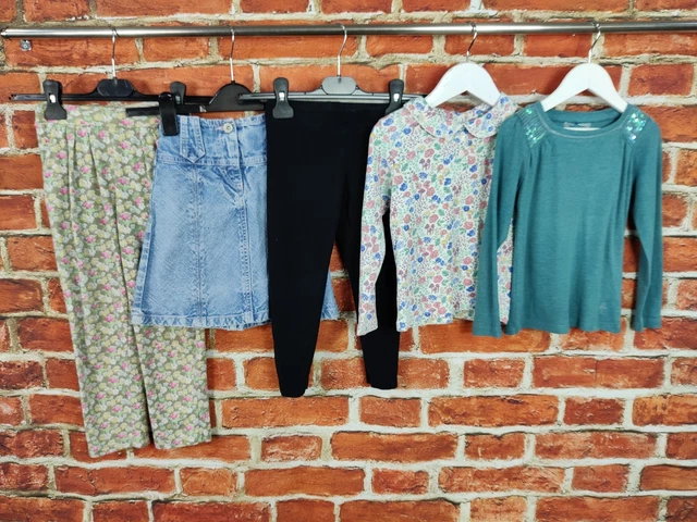 GIRLS BUNDLE AGE 3-4 YEARS NEXT M&S etc TOP BLOUSE DENIM SKIRT LEGGINGS 104CM