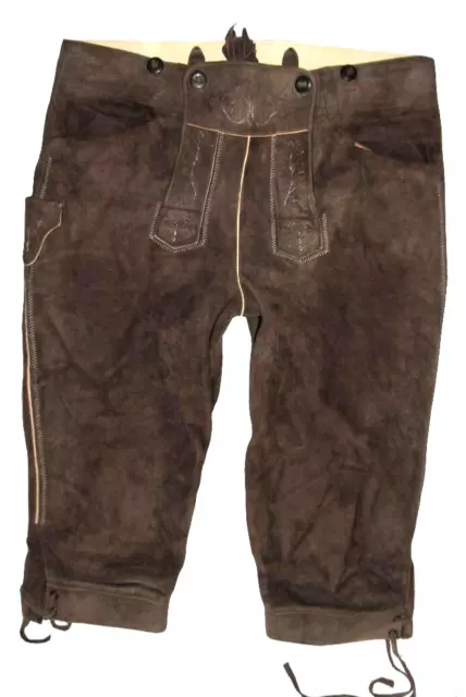 DISTLER costume tradizionale - ginocchio - PANTALONI IN PELLE uomo - pantaloni folcloristici marrone grigio circa 50/52