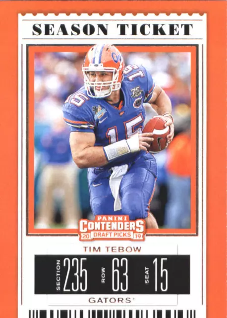 2019 Panini Contenders Draft Picks #94 Tim Tebow Florida Broncos