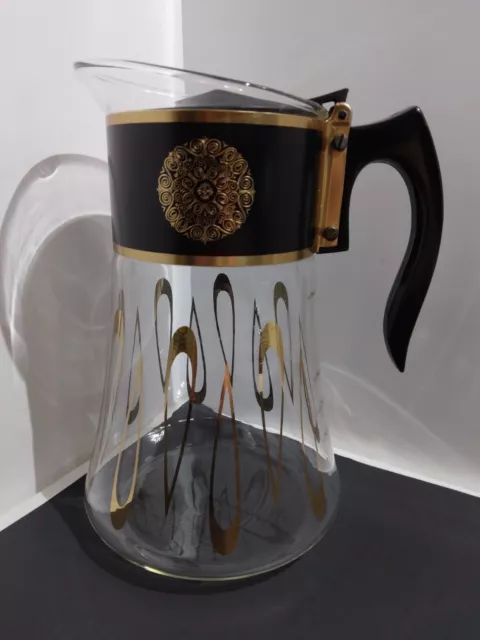 Vintage Black & Gold Mid Century Atomic Style Coffee Carafe
