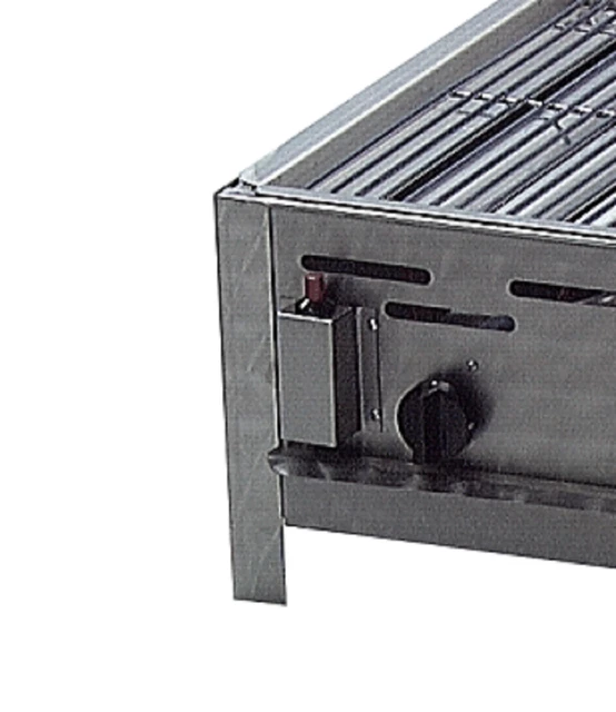 Edelstahl Gastrobräter, Gasgrill 4 flammig mit Rost und Pfanne, 81 x 53 x 27 cm 3