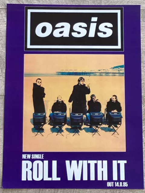 Oasis “Roll With It” promo poster 1995 music memorabilia - rare collectors item!