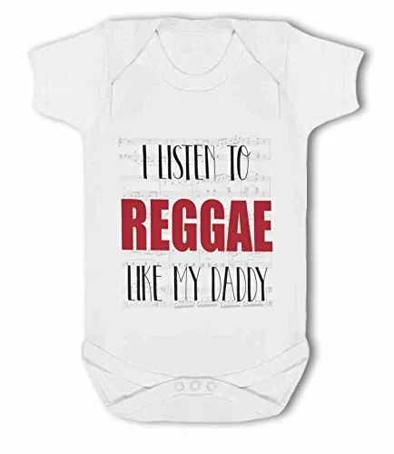 I listen to Reggae like my daddy/mummy - Baby Vest by BWW Print Ltd