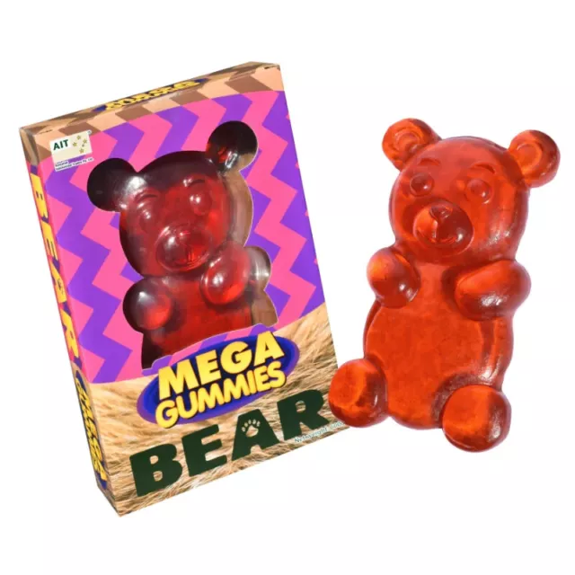 919480 1 X 600G Box Mega Gummies Giant Gummy Bear Candy Chewy Large Teddy Bear