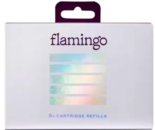 Paquete Flamingo De 8 Recargas De Cartucho De Cinco Hojas 🙂 Nuevo Y Sellado