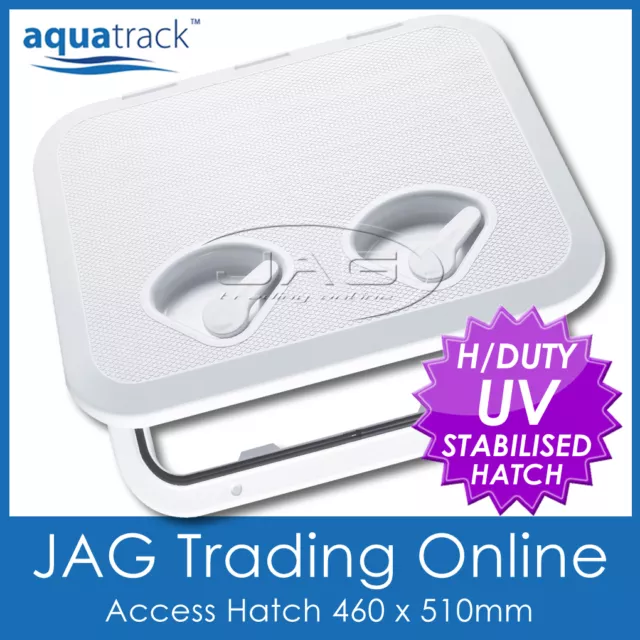 AQUATRACK DECK HATCH & LID 460 x 510mm - Boat/Marine/Caravan/RV White Storage