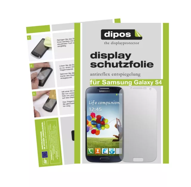 Schutzfolie für Samsung Galaxy S4  matt Display Folie Antireflex dipos