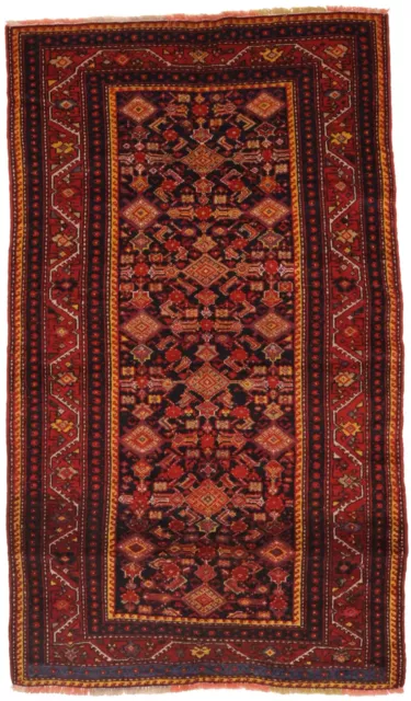 Semi Antique Tribal Geometric Design 4X7 Shirvan Oriental Rug Handmade Carpet