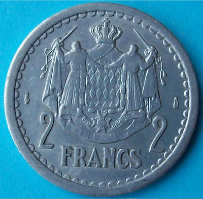 Pièce De Monnaie 2 Francs Louis Ii Monaco Bis