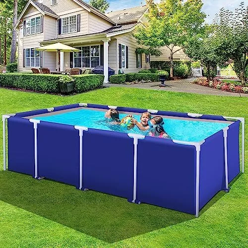 7X 4.9X 2Ft above Ground Swimming Pool Rectangular Metal Frame Swimming Pool