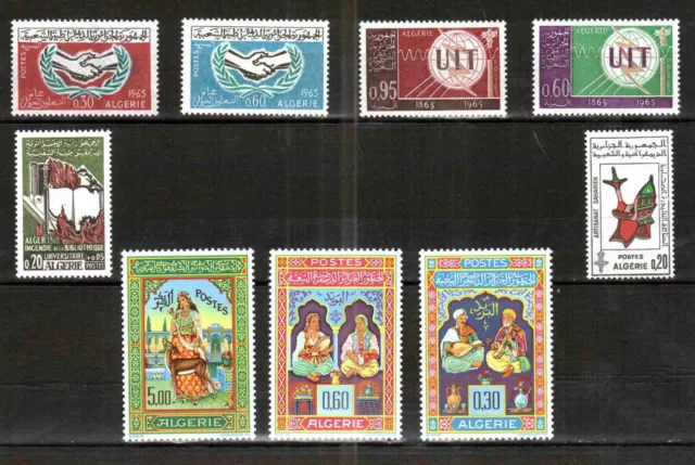 Algeria  1965 - Complete Year  Set  ," 09 Stamps  " -  all  MNH **  -  Superb !