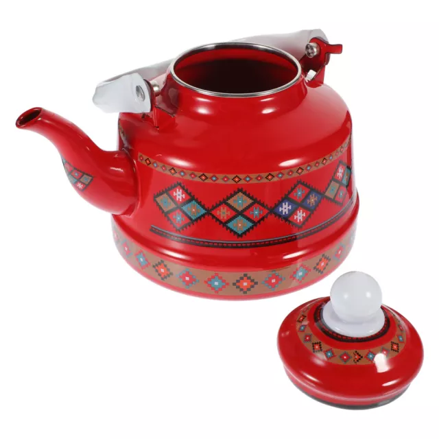 Emaille-Teekanne Wasserkocher Emaillierter Teekessel Für Den Herd Alte Uhr