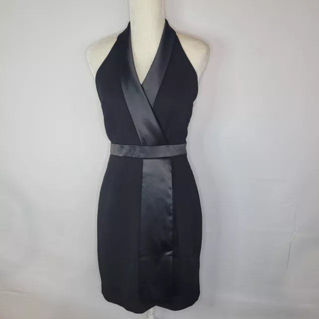 Laundry by Shelli Segal Size 6  Halter Dress with Cut Out Back Black Cocktail