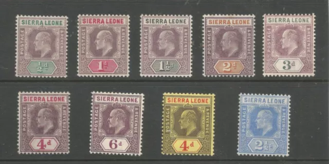 SIERRA LEONE EVII FINE MINT SELECTION TO 6d CAT £55 SEE SCANS