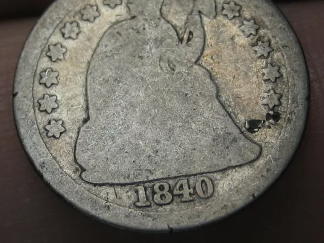 1840 O Seated Liberty Half Dime WITH Drapery, New Orleans, Good Details