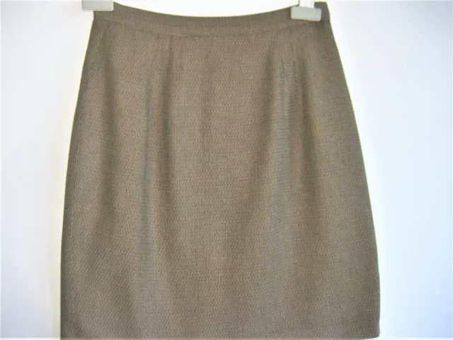 High End Herve Du Bois Vtg Rare Pencil Skirt Brownish Zip Lining Casual Size M