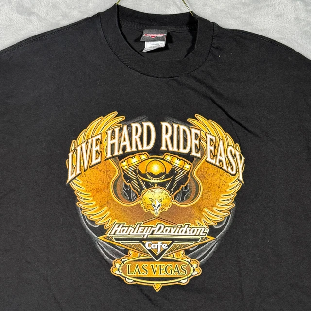 HARLEY DAVIDSON SHIRT Mens XL Black Las Vegas Cafe Short Sleeve