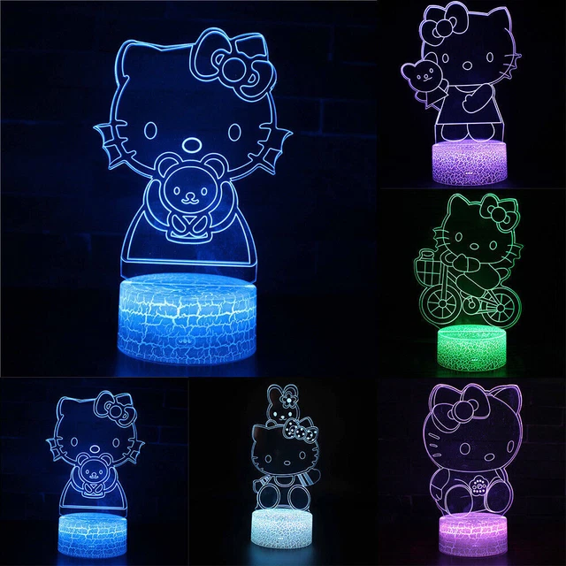HELLO KITTY 3D Night Light 7 Colors Changes Touch Control Table Lamps