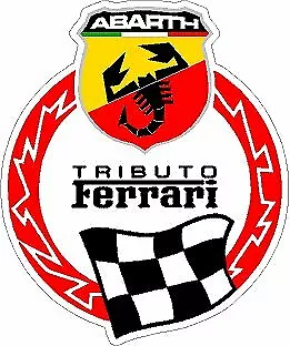 FIAT 500 595 695 ABARTH TRIBUTO FERRARI RETRO MOTORSPORT STICKERS x2