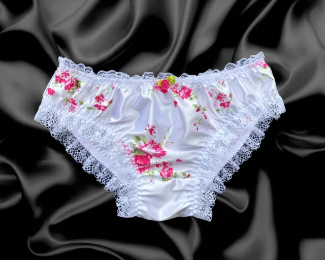 Frilly Sissy Satin French Knickers Underwear Briefs Panties UK Size 10 - 20