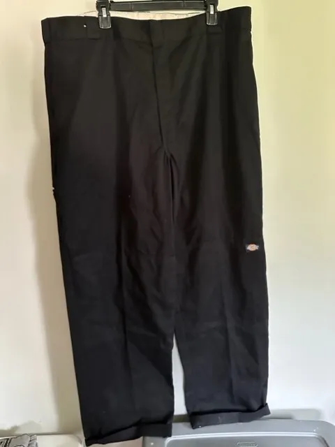 Men's Black Dickies Flat Front Work Pants Size 42x34 #PD