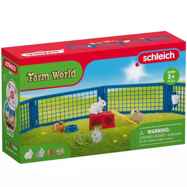 Schleich Farm World Rabbit and Guinea Pig Hutch 42500 inc Animals & Accessories