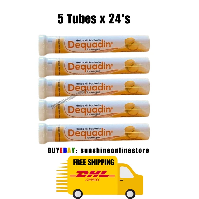 5 TUBES DEQUADIN (Dequalinium) Citrus Lozenges Sore Throat 24's £61.87 ...