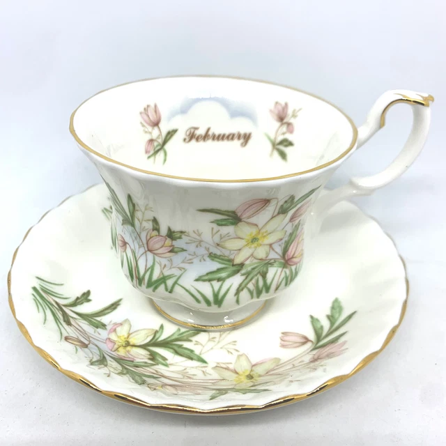 Royal Albert February Wild Flower Of The Month Teacup &Saucer Anemone Bone China