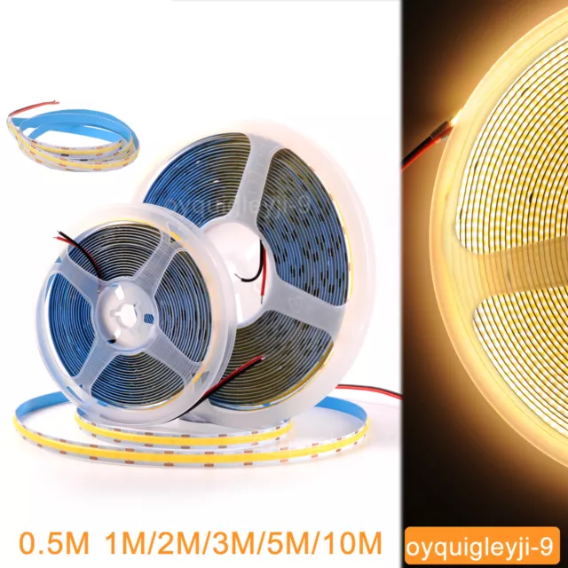 DC12V COB LED Strip Light High Density Linear Warm White Lights Bright Flexible