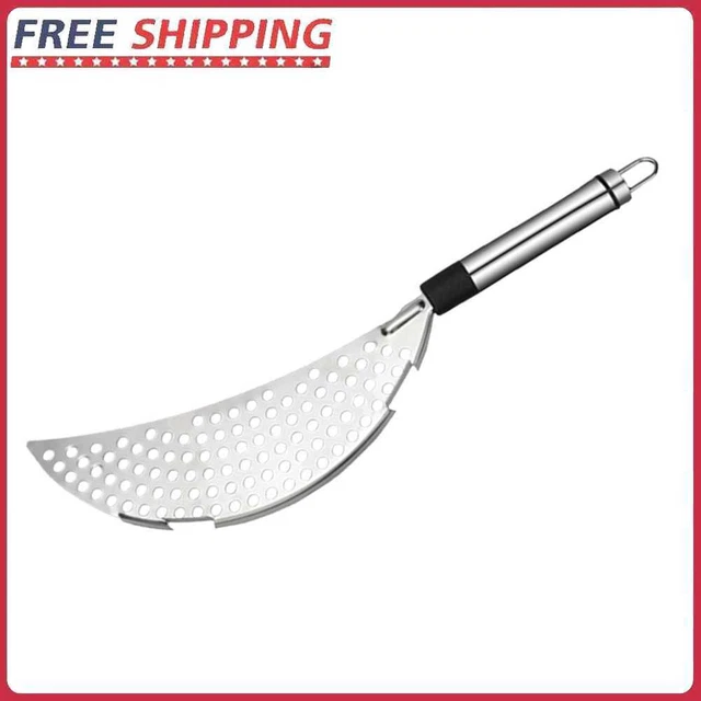 Stainless Steel Half-Moon Pan Strainer – Quick Drain Pasta & Vegetable Strainer, 36.5x6.5x2cm, Pot Drainer For Home & Camping