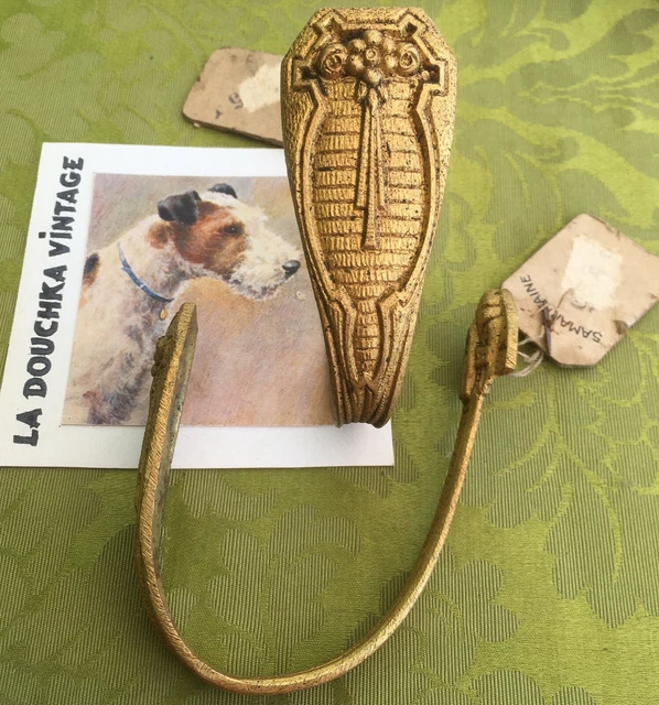 FRENCH LA SAMARITAINE 1920s CURTAINS DRAPES TIEBACKS HOOKS~GILDED BRASS~NEW&TAG