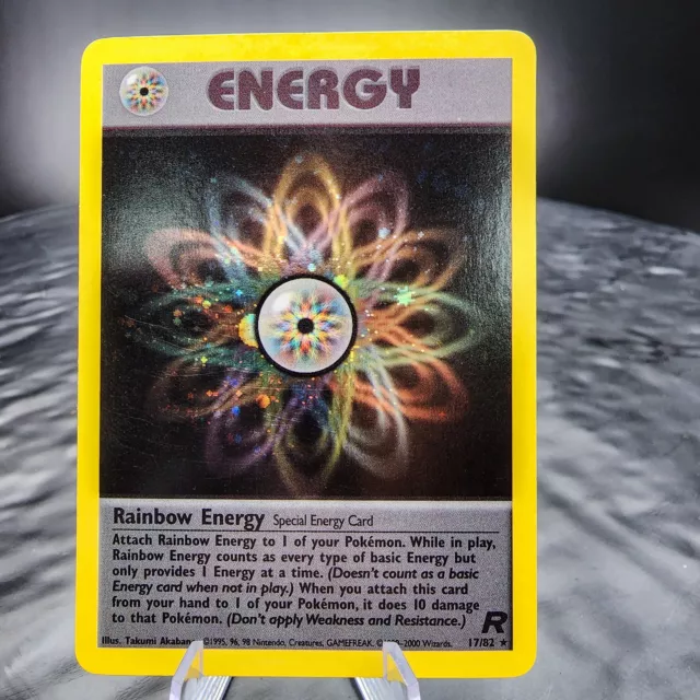 LP Rainbow Energy 17/82 Holo Unlimited Team Rocket Pokemon Card Rare 🌈⚡🎴