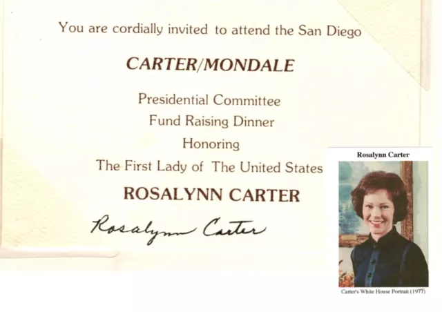 Rosalynn Carter, First Lady, on Invitation  (1773
