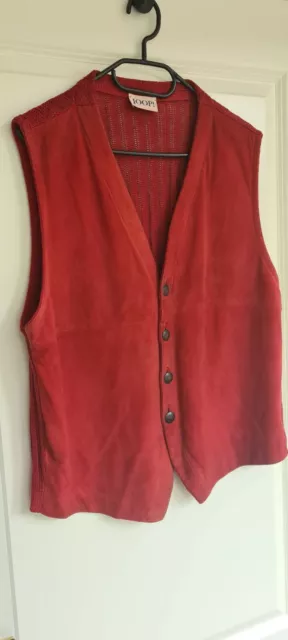 Joop! Weste*Wildleder*Strick*Leinen* Gr.48 *rot* Herren*