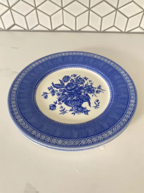 Churchill Out Of The Blue Dinner Plate X2 Blue White Floral Mary Gilliatt 3