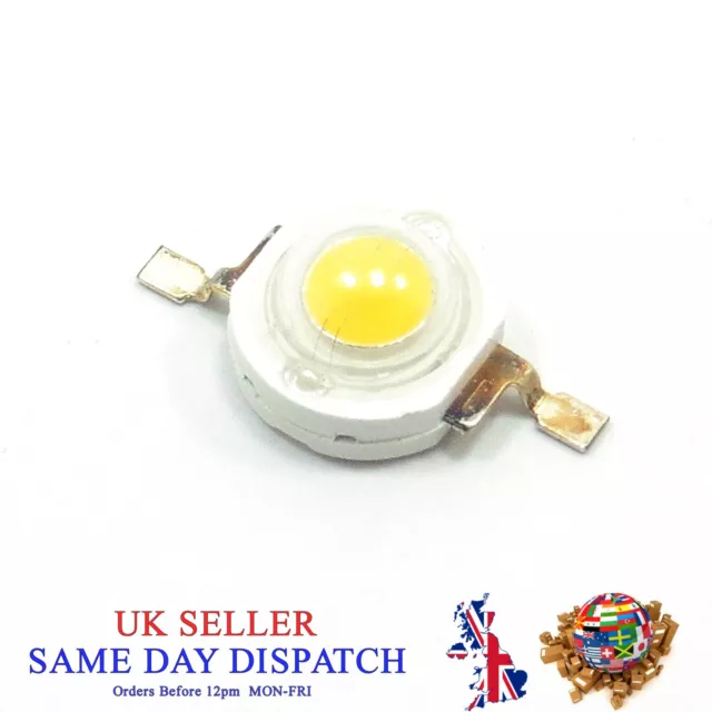 1W High Power LED SMD Warm White 100-110lm 3000-3500K Chip Lamp Beads COB