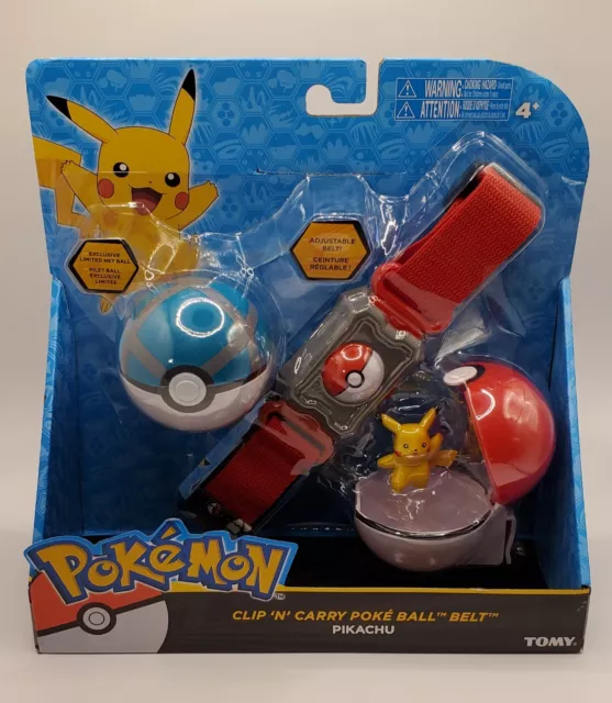 Pokemon Clip and Carry Two Poke Ball Adjustable Belt with 2" Pikachu Figure