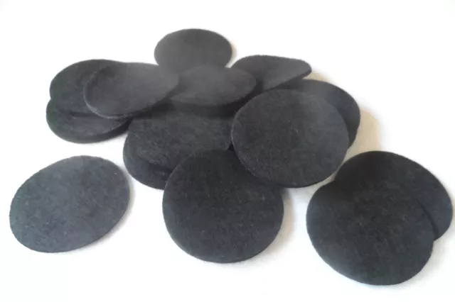 BLACK felt circles 4 cm QTY 100 Round felt patches for hair accessory making