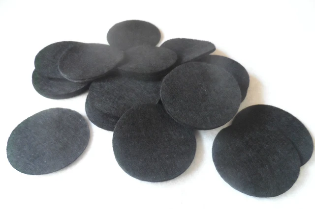 BLACK felt circles 5 cm QTY 100 Round felt patches for hair accessory making