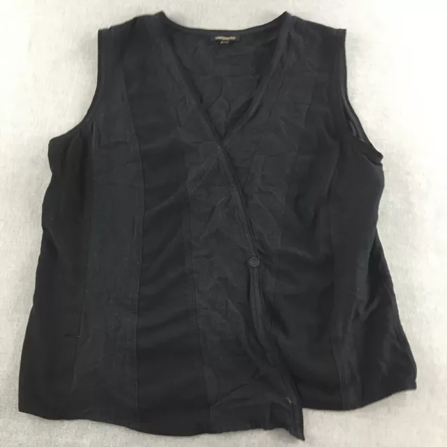 Vetissimo Womens Top Size XL Black Navy Striped Sleeveless Shirt Blouse