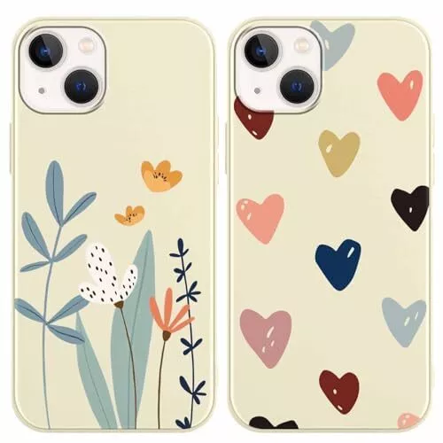 Phoona 2 Pezzi Cover per Apple iPhone 13 mini 54"Custodia Antiurto TPU Soft G...