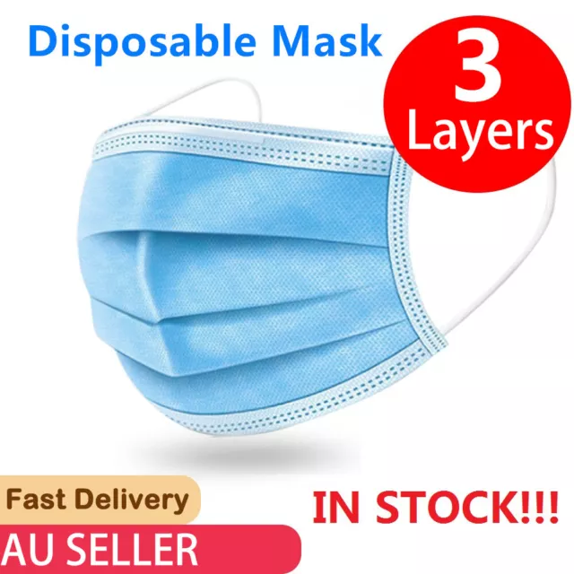 10 X Disposable Face Mask Anti Flu Dust 3 Layer Mouth Masks Protective AU STOCK