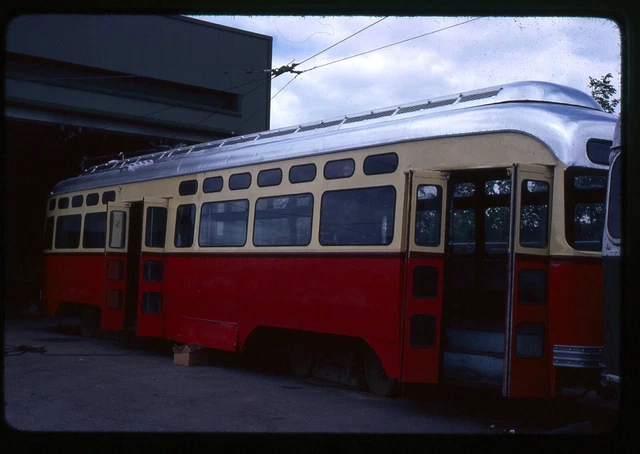 Trolley Slide - Boston MBTA #3295 Rebuilt PCC Streetcar Watertown Shops 1979