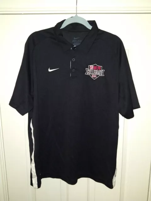 Nike Dri-Fit Black Short Sleeve Polo Shirt Men's sz Large NFLPA Collegiate Bowl