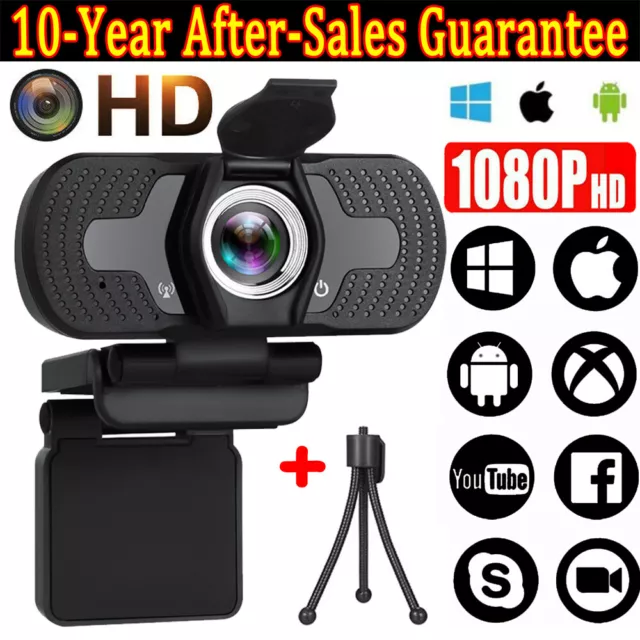 1080P Full HD USB 2.0 Webcam for PC Desktop & Laptop Web Camera with Microphone